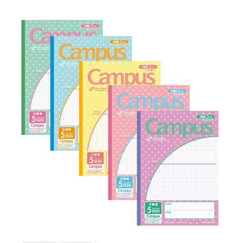 B5 POLKA DOT BLUE Kokuyo Campus Notebook 5mm Grid 10mm Solid Line Semi B5 40 Sheets | 30VS10