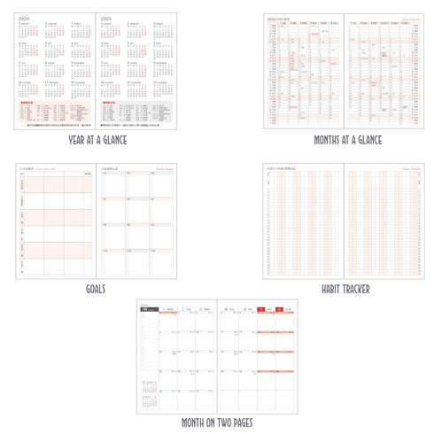 PURPLE 2024 B6 Chuyu Planner TOMOE River One Day Per Page With PVC Cover Cousin Techo Planner Notebook Journal | 416 Pages