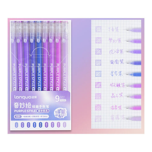 SKIN COLOR SET Languo Color Gel 6 Pen Set 0.6mm Black Out Planning Pen Set Fine Point Set | 9 Pens