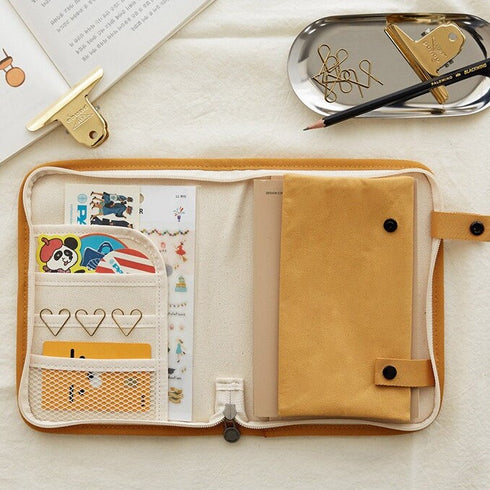 BLACK B6 FUNNYMADE Brand Canvas Zipper Cover & Undated Planner B6 Zip Canvas Cover B6 Cover B6 Undated Planner | Various Colors