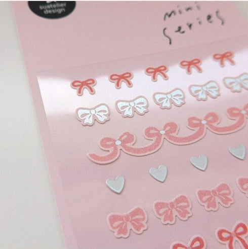 Suatelier Sonia DECO 13 PVC Mini Series Banner Bows Ribbon Garland Banners Bows Transparent Stickers Clear Stickers | 121
