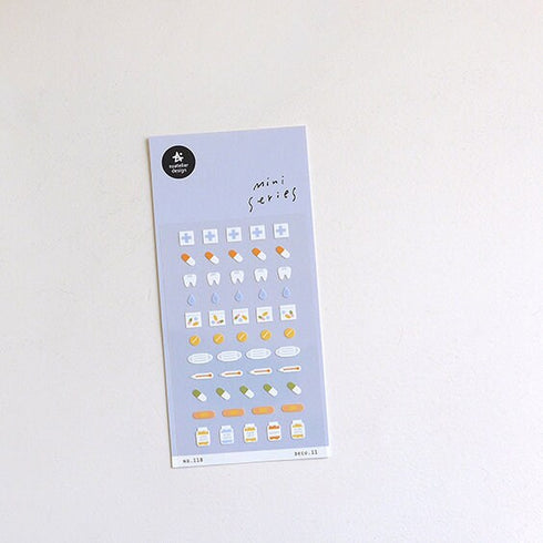 Suatelier Sonia DECO 11 PVC Mini Series Medicine Pills Insulin Water Medical Dental Transparent Stickers Clear Stickers | 118
