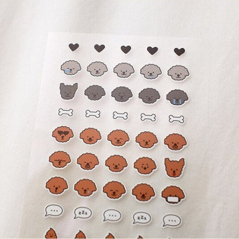 Suatelier Sonia DECO 10 PVC Mini Series Dogs Puppies Poop Clean Up Dog Treats Transparent Stickers Clear Stickers | 117