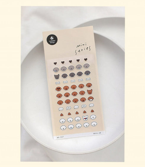 Suatelier Sonia DECO 10 PVC Mini Series Dogs Puppies Poop Clean Up Dog Treats Transparent Stickers Clear Stickers | 117