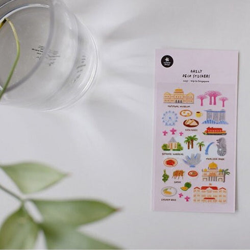 Suatelier Sonia TRIP To SINGAPORE Kaya Toast Botanical Garden Merlion Park PVC Transparent Stickers Clear Stickers | 1157
