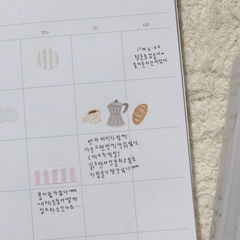 Suatelier Sonia SMALL HAPPINESS Steak Dinner Dog Stuffed Animals Knitting Yarn Plants Notebook PVC Transparent Stickers Clear Sticker | 1154