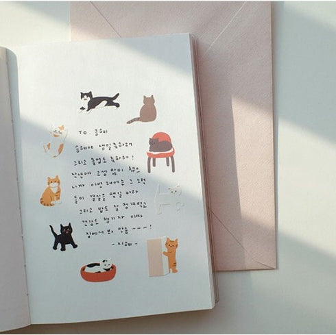 Suatelier Sonia CATS Have STAFF Cat Kitty Cuddles Petting Sleeping Cat Sleep With Human PVC Transparent Stickers Clear Stickers | 1150