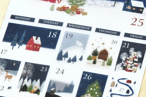 MU Lifestyle HOLIDAY Print-On Stickers Magic Winter Postage Stamp Ephemera Rub-On Stickers Transfer Sticker Translucent Stickers | 1017