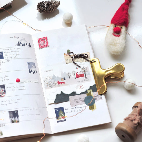 MU Lifestyle HOLIDAY Print-On Stickers Magic Winter Postage Stamp Ephemera Rub-On Stickers Transfer Sticker Translucent Stickers | 1017