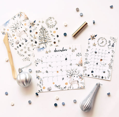 MU Lifestyle HOLIDAY Print-On Stickers Deer Dried Flowers Wreath Whimsy Rub-On Stickers Transfer Sticker Translucent Stickers | 1011