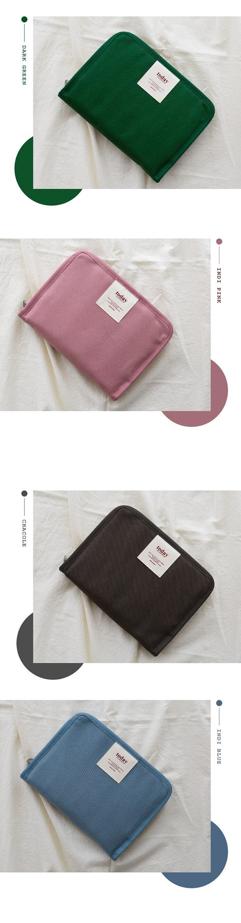 BLACK B6 FUNNYMADE Brand Canvas Zipper Cover & Undated Planner B6 Zip Canvas Cover B6 Cover B6 Undated Planner | Various Colors