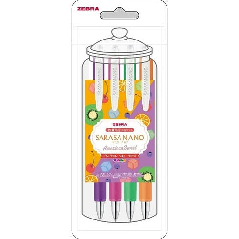 CHOCOLATE Zebra American Sweet Color Sarasa NANO 0.3mm Push Clip Gel Pen Set Micro Fine Gel Pen Retro Colors Gel Pen | JJH72-4C-MC