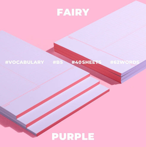 MERRY PURPLE MoteMote B5 Vocabulary 100gsm Note Paper Squared | 40 Sheets