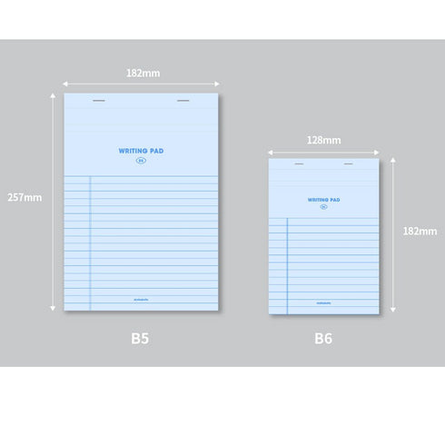 PINK MoteMote B6 Writing Pad 100gsm Notepad 7mm Ruled B6 Legal Pad | 60 Sheets