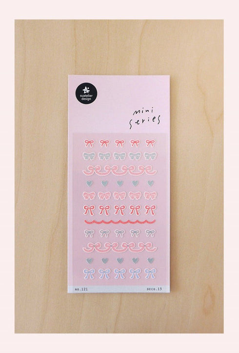 Suatelier Sonia DECO 13 PVC Mini Series Banner Bows Ribbon Garland Banners Bows Transparent Stickers Clear Stickers | 121