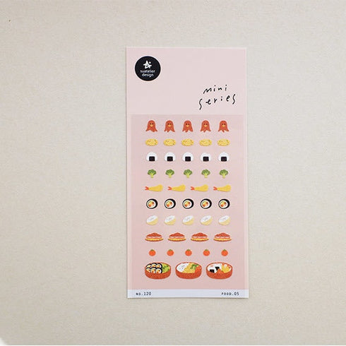 Suatelier Sonia FOOD 05 PVC Mini Series Sushi Bento Box Onigiri Broccoli Tomatoes Transparent Stickers Clear Stickers | 120