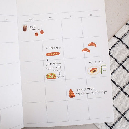 Suatelier Sonia FOOD TRIP #7 Croissant Bagel Sandwich Baguette Cookies Milk PVC Transparent Stickers Clear Stickers | 1156