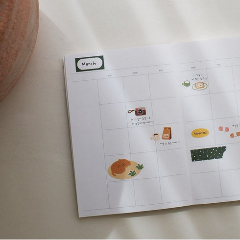 Suatelier Sonia SMALL HAPPINESS Steak Dinner Dog Stuffed Animals Knitting Yarn Plants Notebook PVC Transparent Stickers Clear Sticker | 1154