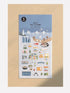 Suatelier Sonia TRAVEL In BUSAN Fish Seafood Skyscapers Bridge Skewered Meat PVC Transparent Stickers Clear Stickers | 1151
