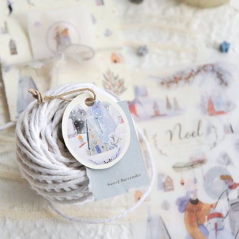 MU Lifestyle HOLIDAY Print-On Stickers Noel Ice Skating Feathers Americana Rub-On Stickers Transfer Sticker Translucent Stickers | 1018