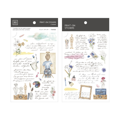 MU Lifestyle ARTIST Painting Palette Suitcase Brushes Print-On Stickers Rub-On Stickers Transfer Stickers Translucent Stickers | 239