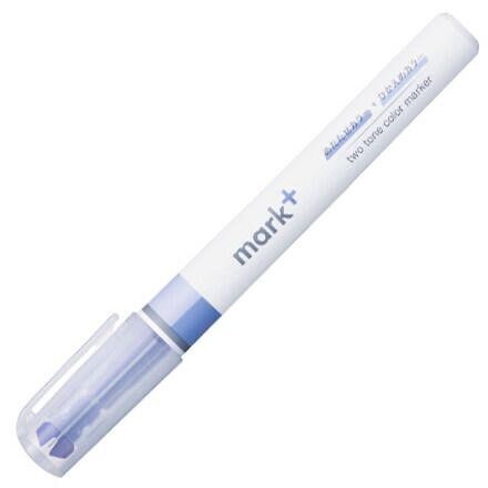 DARK BLUE Kokuyo Mark+ Two Tone Highlighter Dual Tone Highlighter Pen Two Way Highlighter Double Sided Highlighter | PM-MT100DB