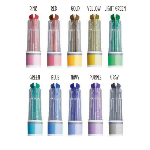 GREEN Kokuyo Mark+ TWO Tone Highlighter Dual Way Highlighter Pen Two Way Highlighter Double Sided Highlighter Mark+ Highlighter | PM-MT100G