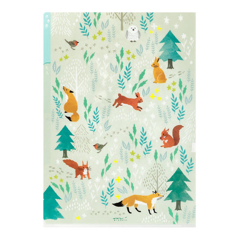 NORDIC ANIMALS Midori A4 3 Pocket Clear Folder MD Folder Water Resistant Folder | 310mm X 221mm
