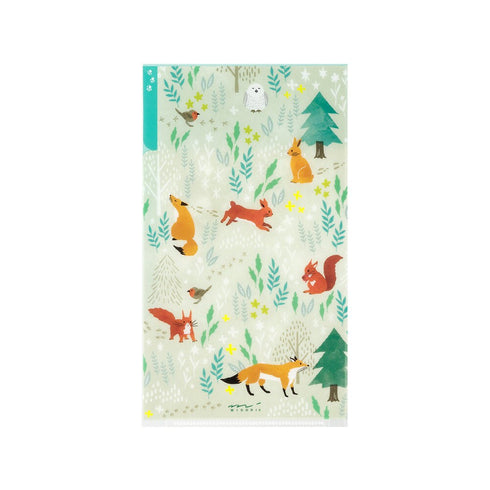 NORDIC ANIMALS Midori A5 SLIM With Flap 3 Pocket Clear Folder Md Folder Water Resistant Folder | 221.5mm X 126mm