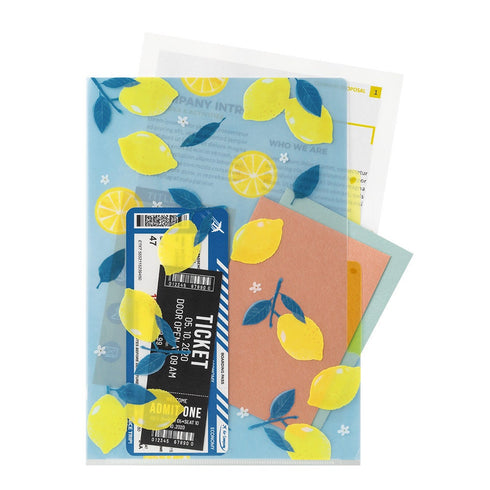 LEMON Midori A4 3 Pocket Clear Folder MD Folder Water Resistant Folder | 310mm X 221mm