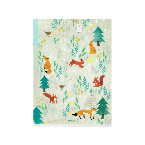 NORDIC ANIMALS Midori A5 3 Pocket Clear Folder MD Folder Water Resistant Folder | 220mm X160mm