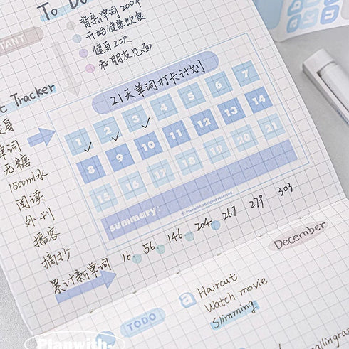 BLUE PLANWITH Label Stickers Dot Stickers Square Stickers Bar Stickers Circle Stickers Index Tabs Index Stickers