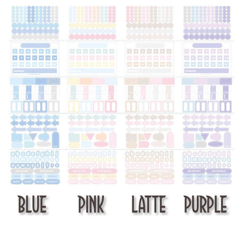 PINK PLANWITH Label Stickers Dot Stickers Square Stickers Bar Stickers Circle Stickers Index Tabs Index Stickers