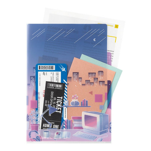CITY POP Midori A4 3 Pocket Clear Folder MD Folder Water Resistant Folder | 310mm X 221mm