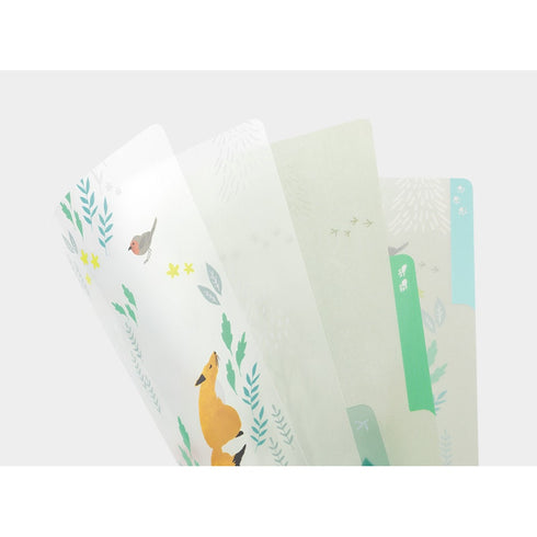 NORDIC ANIMALS Midori A4 3 Pocket Clear Folder MD Folder Water Resistant Folder | 310mm X 221mm