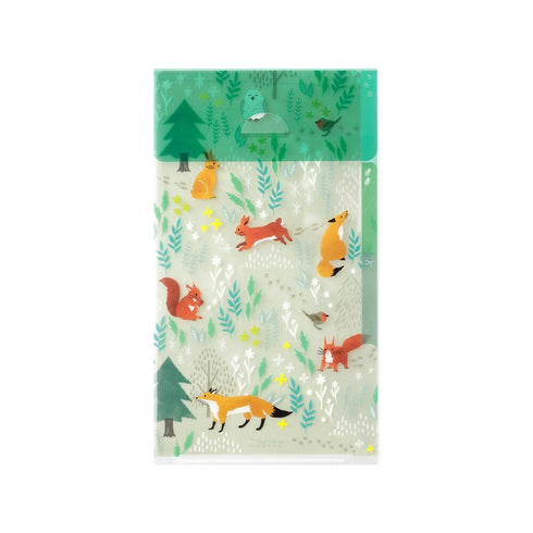 NORDIC ANIMALS Midori A5 SLIM With Flap 3 Pocket Clear Folder Md Folder Water Resistant Folder | 221.5mm X 126mm