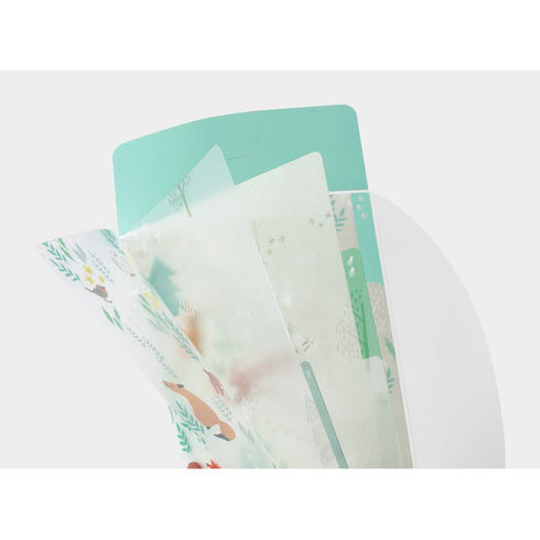 NORDIC ANIMALS Midori A5 SLIM With Flap 3 Pocket Clear Folder Md Folder Water Resistant Folder | 221.5mm X 126mm