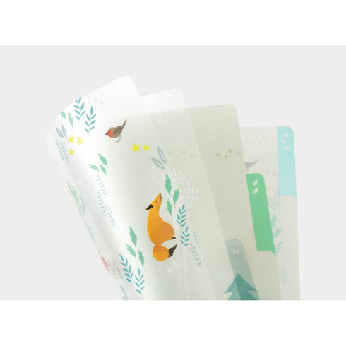 NORDIC ANIMALS Midori A5 3 Pocket Clear Folder MD Folder Water Resistant Folder | 220mm X160mm