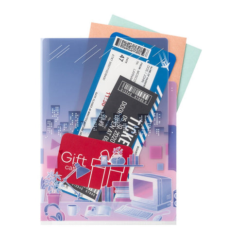 CITY POP Midori A5 3 Pocket Clear Folder MD Folder Water Resistant Folder | 220mm X160mm