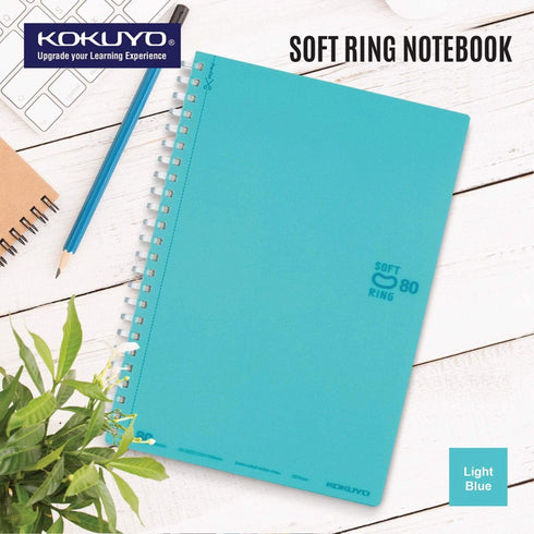 Kokuyo BLUE GREEN Soft Ring Notebook 5mm Dot Ruled SV457S5 | A6 80 Sheets