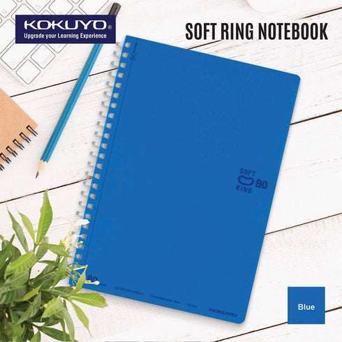 Kokuyo BLUE GREEN Soft Ring Notebook 5mm Dot Ruled SV457S5 | A6 80 Sheets