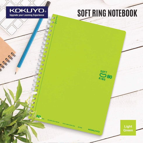 Kokuyo BLUE GREEN Soft Ring Notebook 5mm Dot Ruled SV457S5 | A6 80 Sheets
