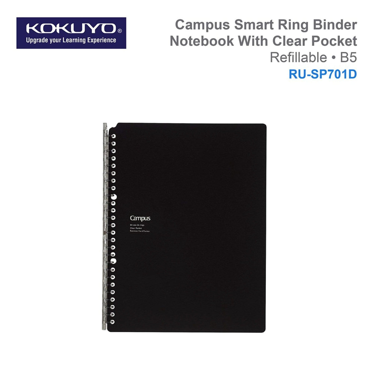 Kokuyo B5 Campus DARK PINK B5 Smart Ring Binder Notebook Sp706 26 Rings lay  Flat 60 Sheets 