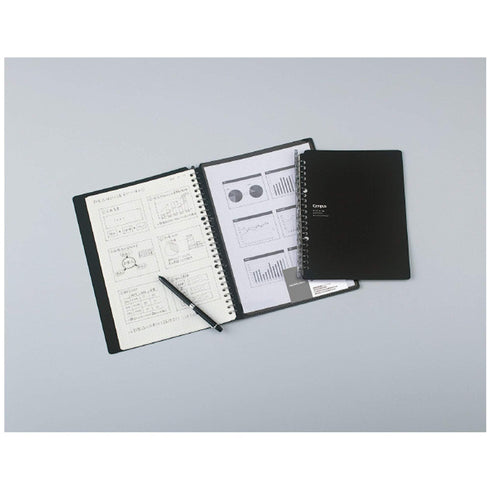 Kokuyo A5 Campus BLACK Smart Ring Binder 20 Rings Notebook | A5 25 Sheets