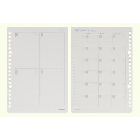 Kokuyo Campus Diary Study Planner Loose Leaf Paper Six Months Schedule WCN-CLL1-WBF 26 Holes 36 Sheets | B5