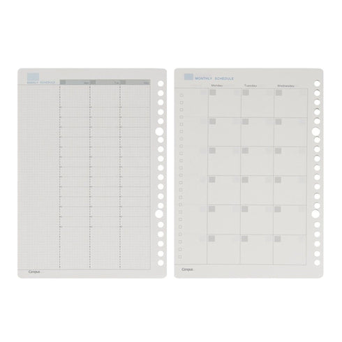 Kokuyo Campus Diary Study Planner Loose Leaf Paper Six Months Schedule WCN-CLL1-WBF 26 Holes 36 Sheets | B5