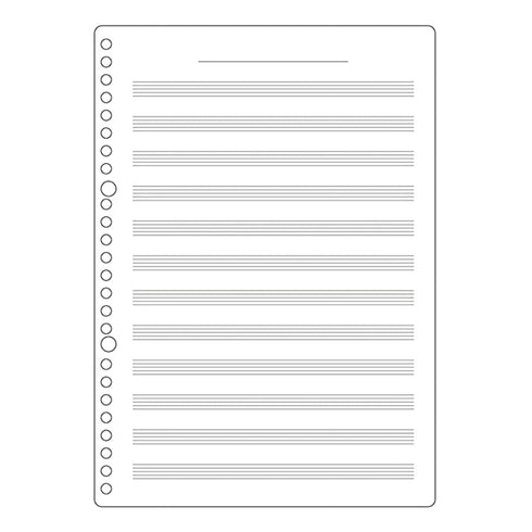 Kokuyo Campus Sarasara Loose Leaf Paper 837M Music Stanza 26 Holes 50 Sheets | B5