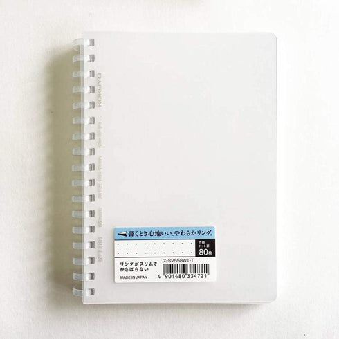 Kokuyo CLEAR Soft Ring Notebook 5mm Dot Grid SV558WT | A6 80 Sheets