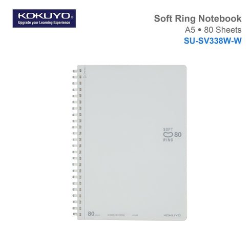 Kokuyo CLEAR Soft Ring Notebook BLANK SV338W | A5 80 Sheets