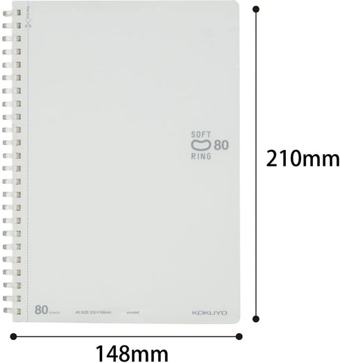 Kokuyo CLEAR Soft Ring Notebook BLANK SV338W | A5 80 Sheets